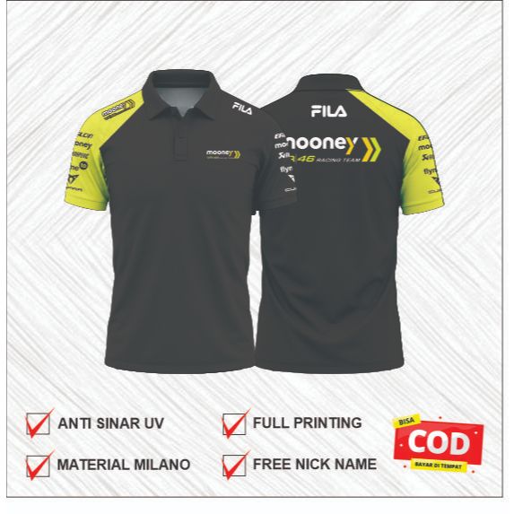 Jersey Polo Motogp MOONEY VR46 RACING TEAM Full Printing