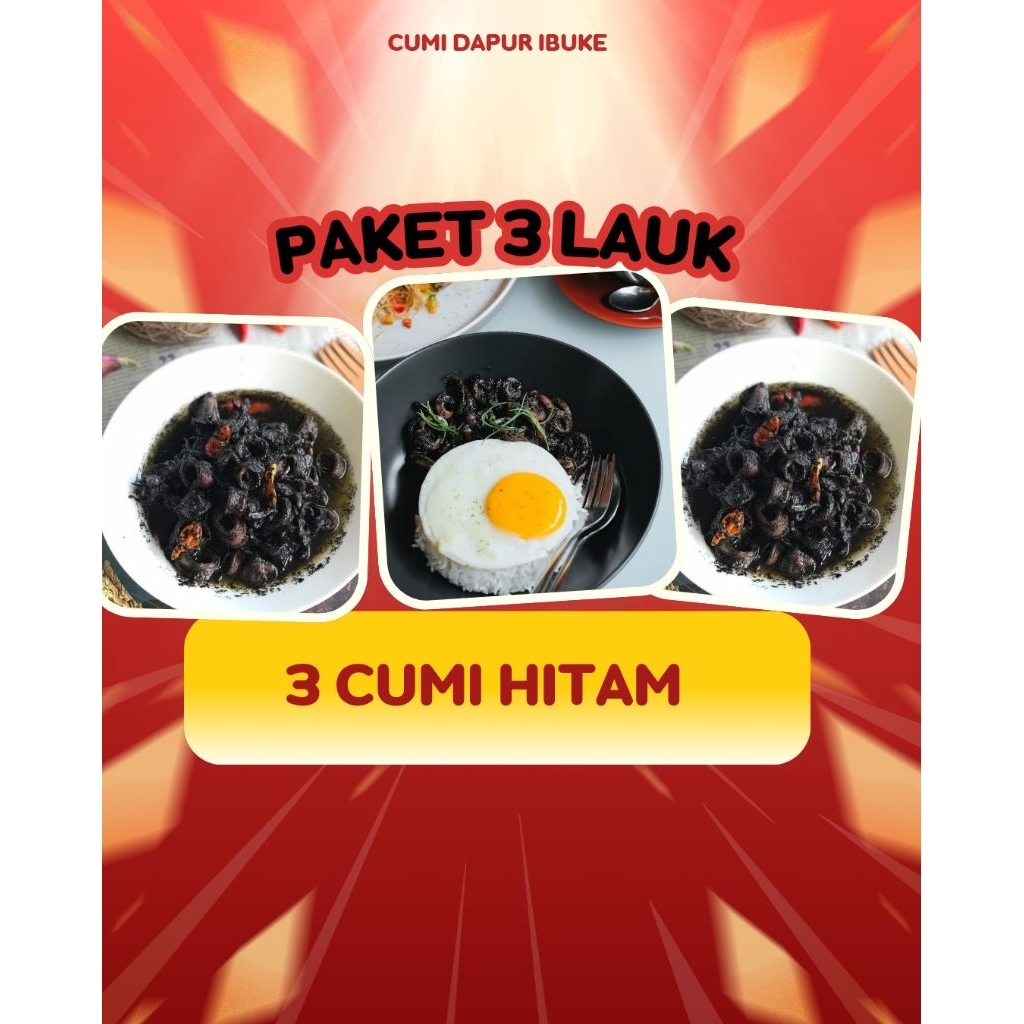 3 LAUK CUMI HITAM/CUMI TINTA HITAM/CUMI IRENG/LAUK SIAP SAJI