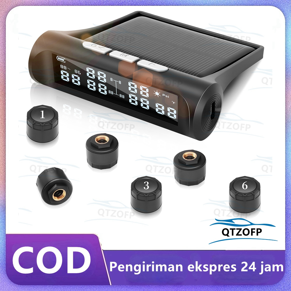 Sistem Pemantau Tekanan Ban Mobil/Truk TPMS Cerdas dengan Peringatan Suhu dan Layar LCD, Bertenaga S