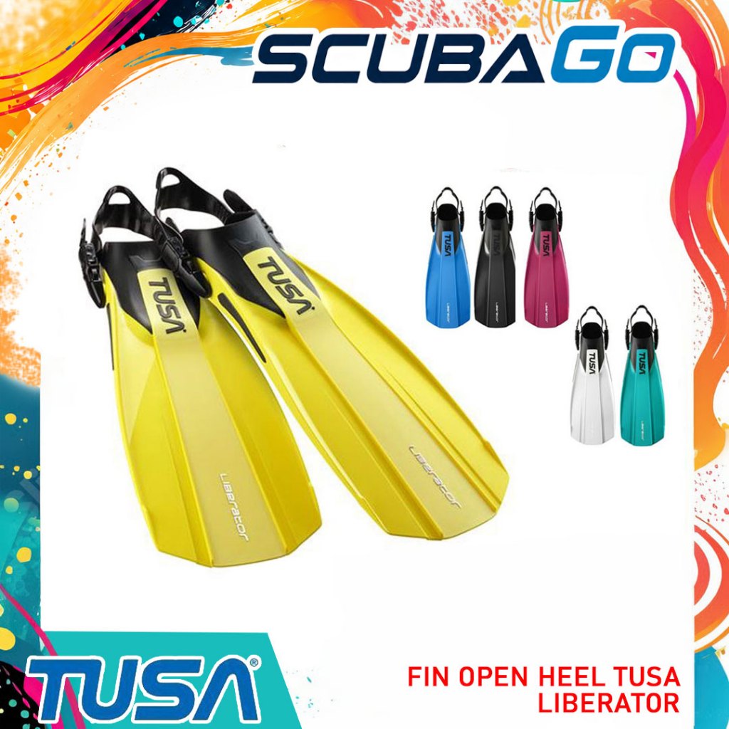 SF0113 Fin Open Heel Tusa Liberator Fins B-Fins Kaki Katak Selam Scuba Diving Snorkeling Dive