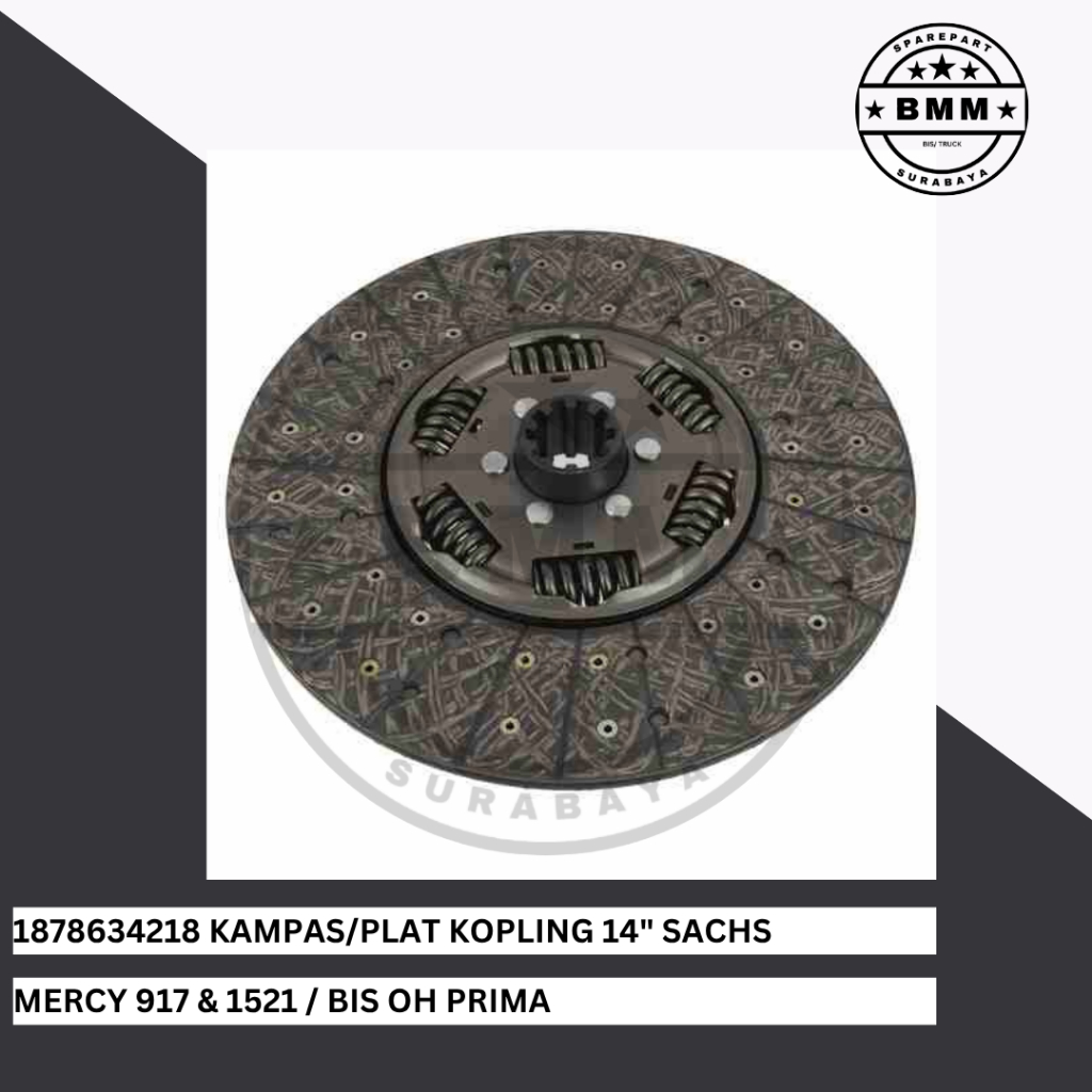 1878634218 Kampas/Plat Kopling 14" SACHS Germany Bis OH Prima & Truk Mercy 917, 1521