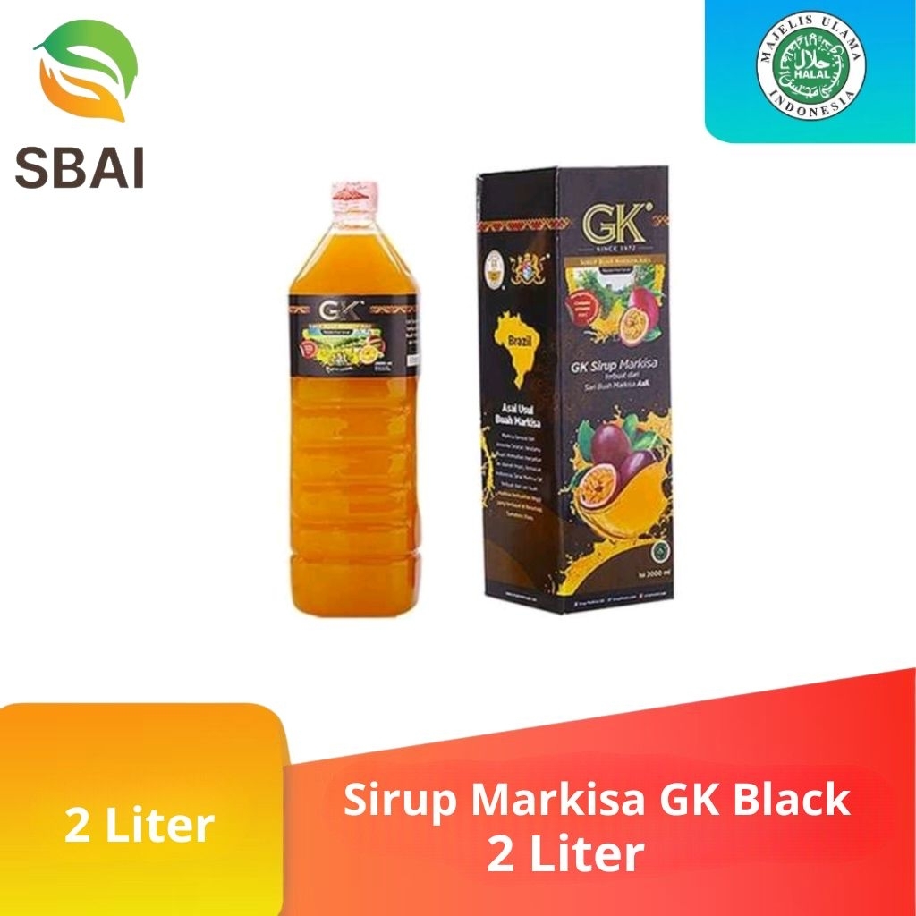 Sirup Markisa Asli Medan GK Black - Sirup Markisa Halal 100% Minuman Buah Segar 2000ml