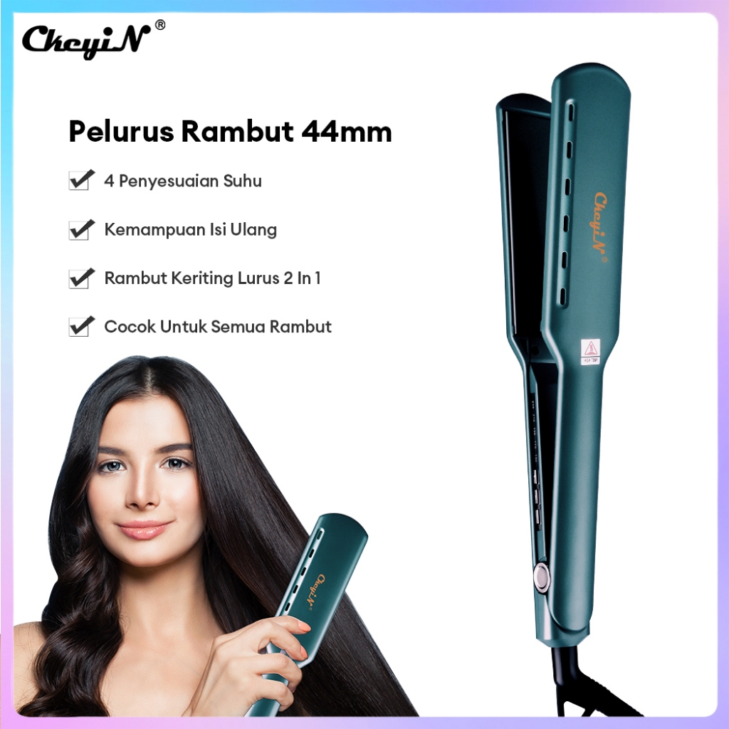 CkeyiN Hair Straightener 44MM Catokan Rambut Lurus Catok Pelurus Rambut Catok Keriting Profesional
