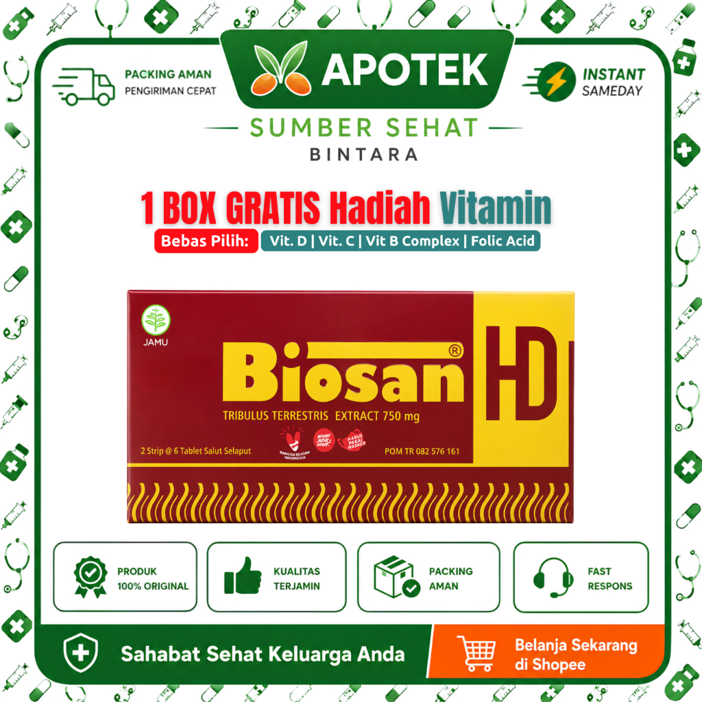 [BOX] Biosan HD | Jamu Herbal Pria | Tribulus Terrestris Extract
