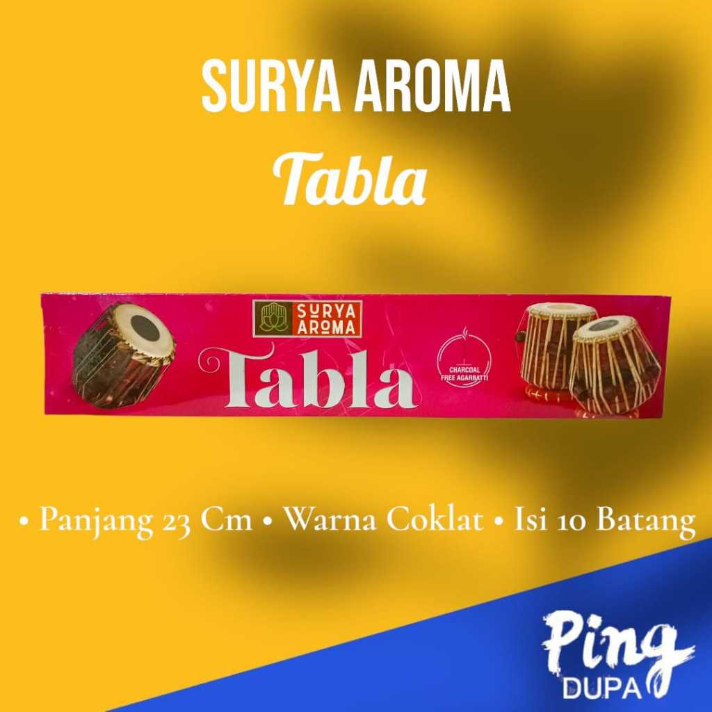 Dupa Hio Tabla Isi 10 Batang Warna Coklat By Surya Aroma India