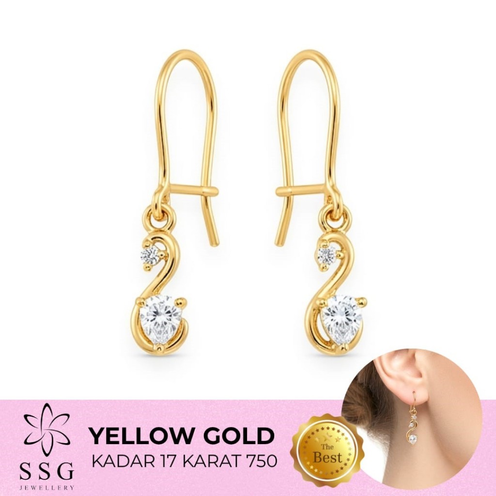 Anting Emas Permata Angsa 17K - SSG JEWELLERY