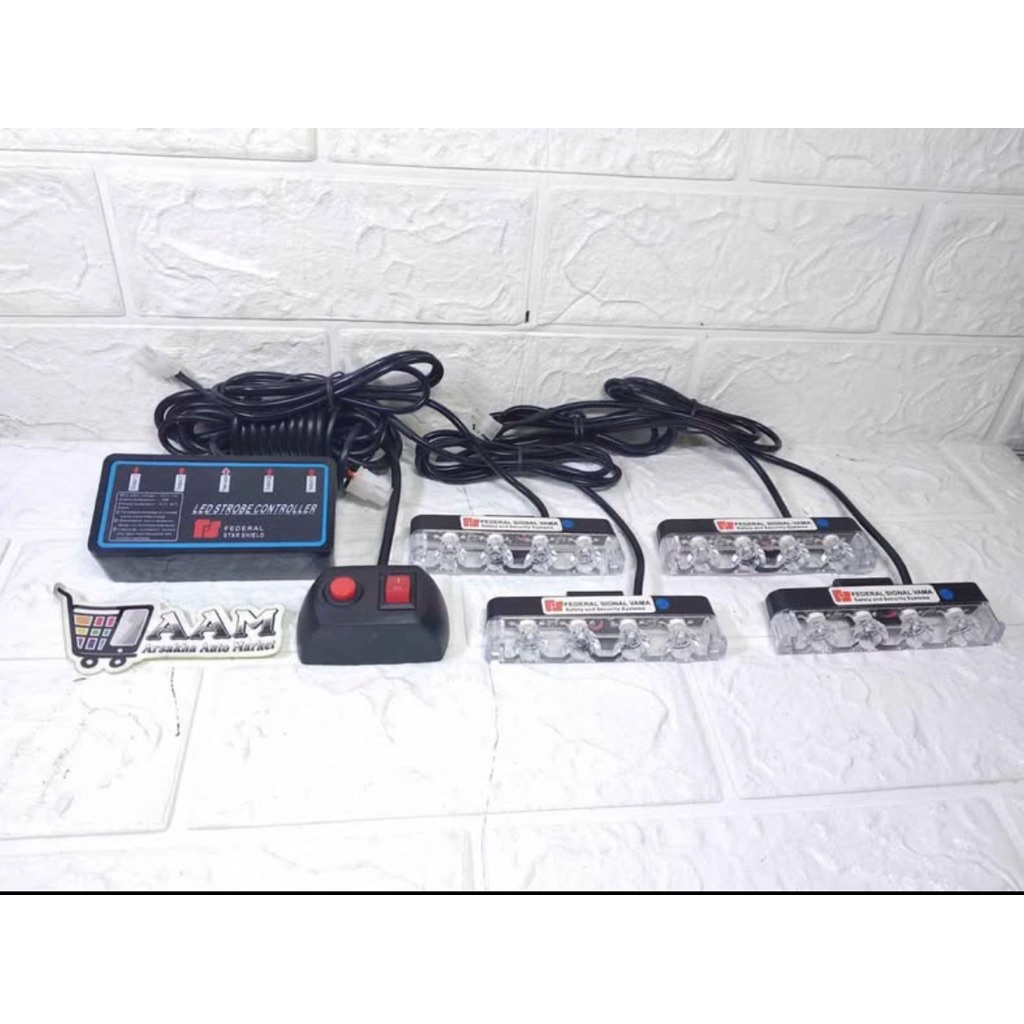 Lampu strobo grill mobil