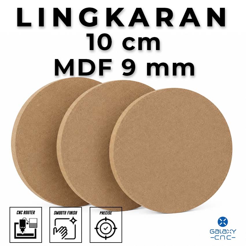 Lingkaran 10 cm - MDF 9 mm - MDF board / papan MDF kayu