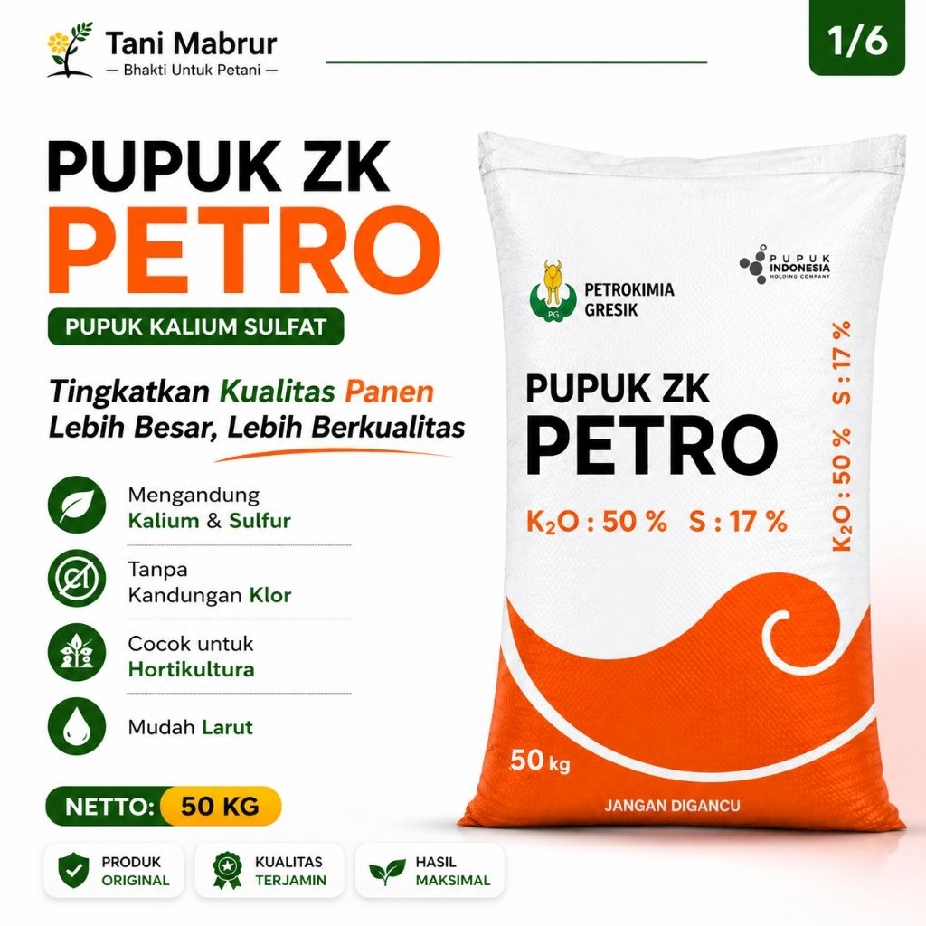 ZK Petro 50 KG - Pupuk Petrokimia Gresik | (SOP) Tanpa Klor