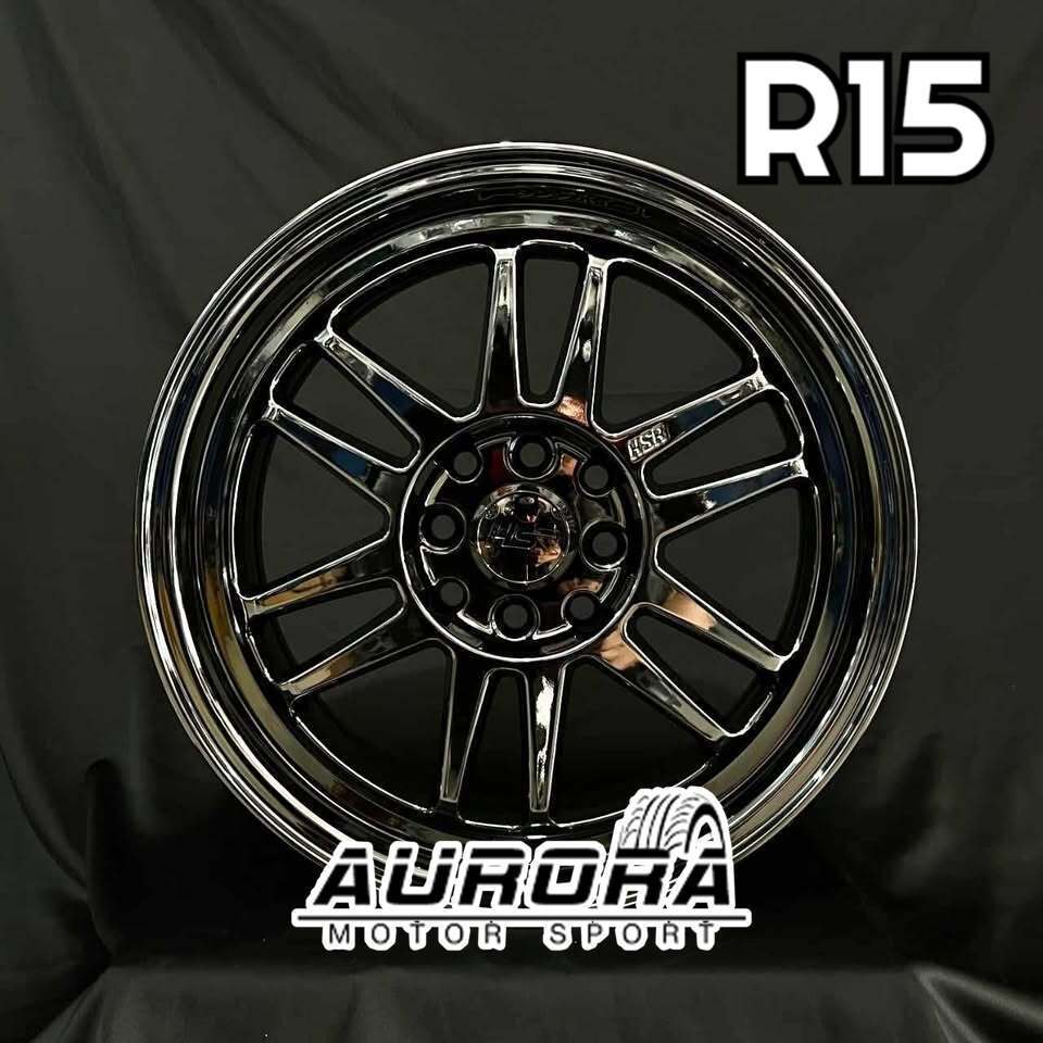 Pelek Mobil Model Jdm R15 HSR Black Chrome Pnp Ignis,agya,Calya,Avanza,brio
