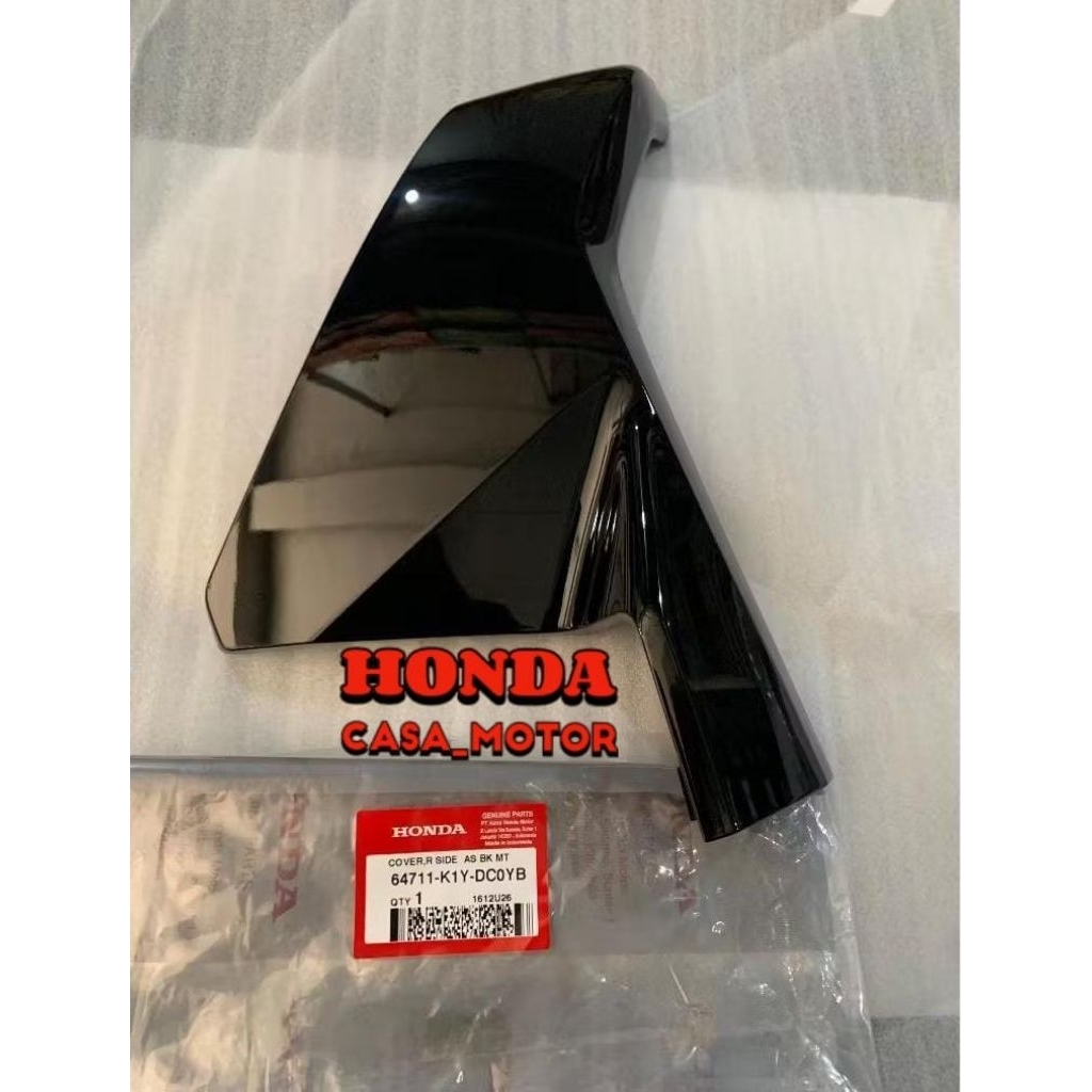 Cover Depan Samping Hitam Glossy Honda PCX 160 K1ZV ORIGINAL 64711K1YDC0YB