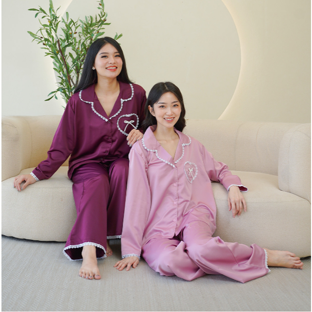 KAIINAWA | One Set Long Sleeve Able Piyama Panjang Wanita Nyaman di Pakai