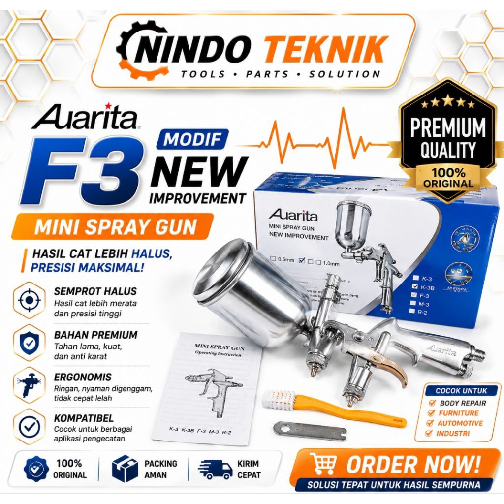 Spray Gun Auarita F3 modif New Improvement Berkualitas
