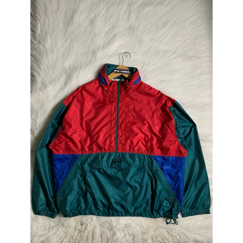 jaket cagoule c*lumbi* vintage colour block second (4476) - Hoodie second - hoodie second branded - 