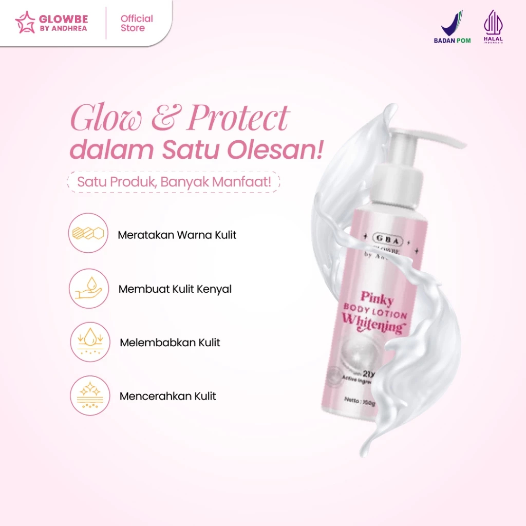 Glowbe Pinky Body Whitening Lotion | HB Pemutih