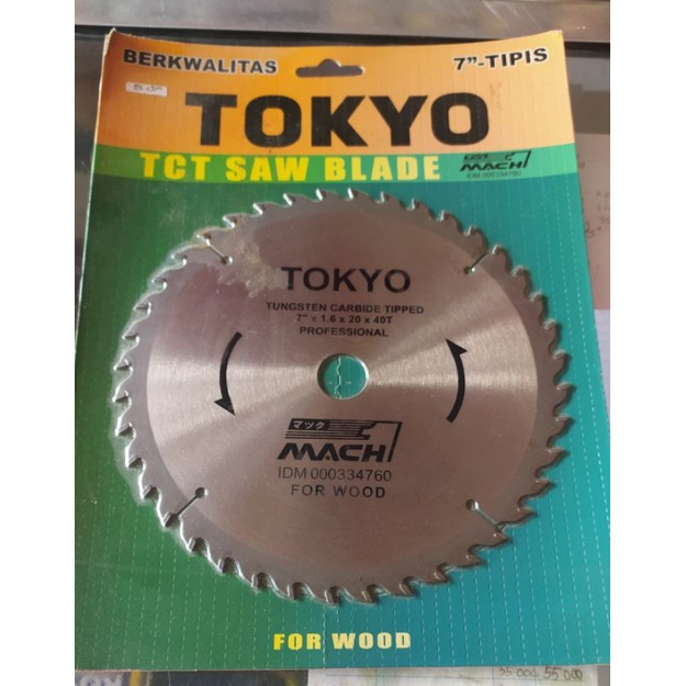 TOKYO Mata Gergaji Kayu TCT Circular Saw Blade 7 Inch 40 T Original//CIRCULAR SAW BLADE