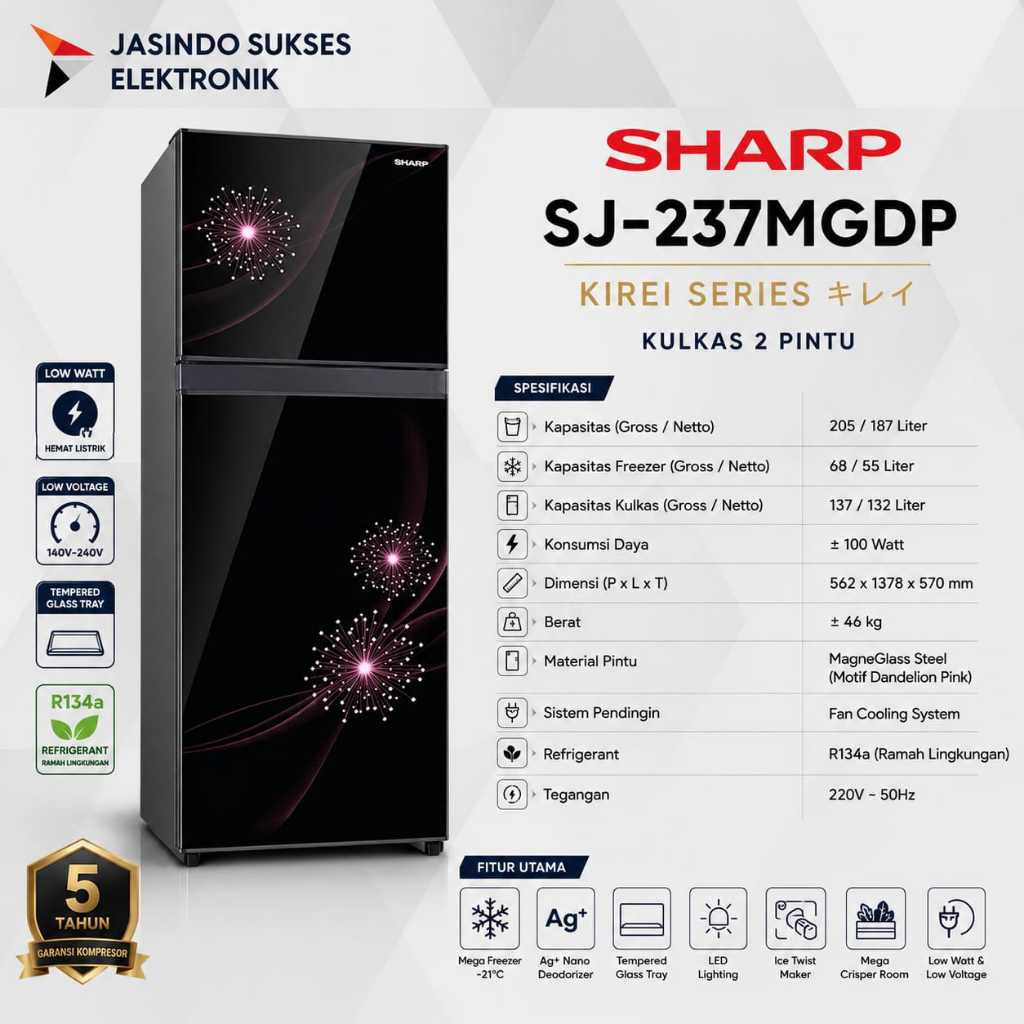 LEMARI ES SHARP 237MG 2 PINTU