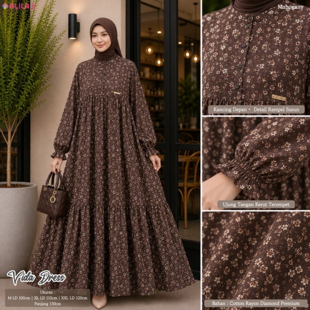 ALWAYS RESTOCK DRESS RAYON BY ALILA / VIDA MELDA LD 100 LD 110 LD 120 JUMBO BUSUI