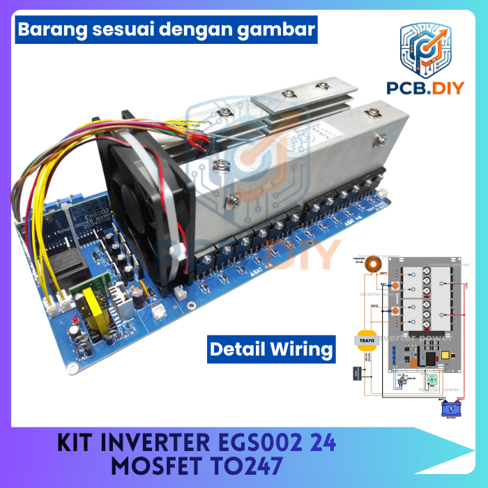 kit inverter egs002 24 mosfet TO247 MOSFET body besar DC to AC 24Mosfet