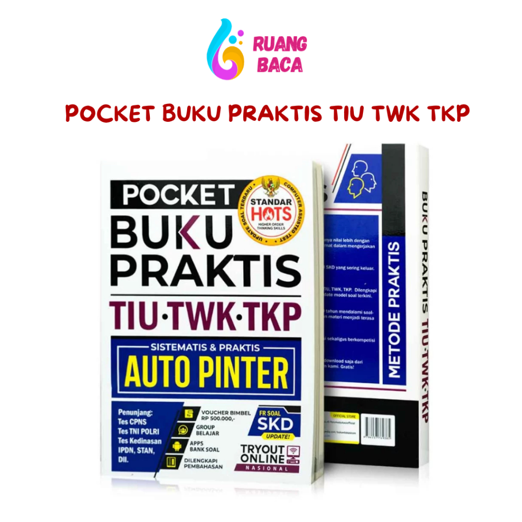 Ruang Baca - Buku Pocket Buku Praktis TIU TWK TKP Auto Pinter SKD CPNS Kedinasan TNI POLRI