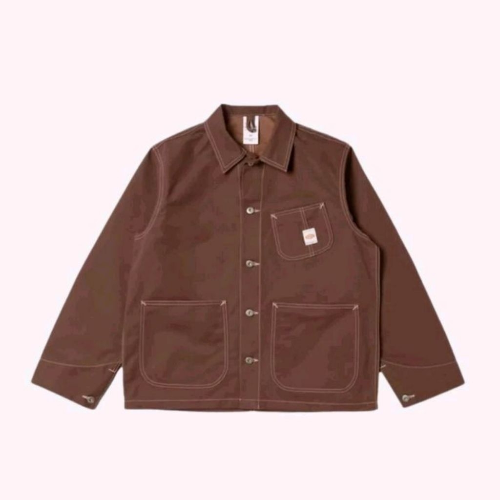 NUDIE JEANS CO - HOWIE WAXED CHORE JACKET - BROWN