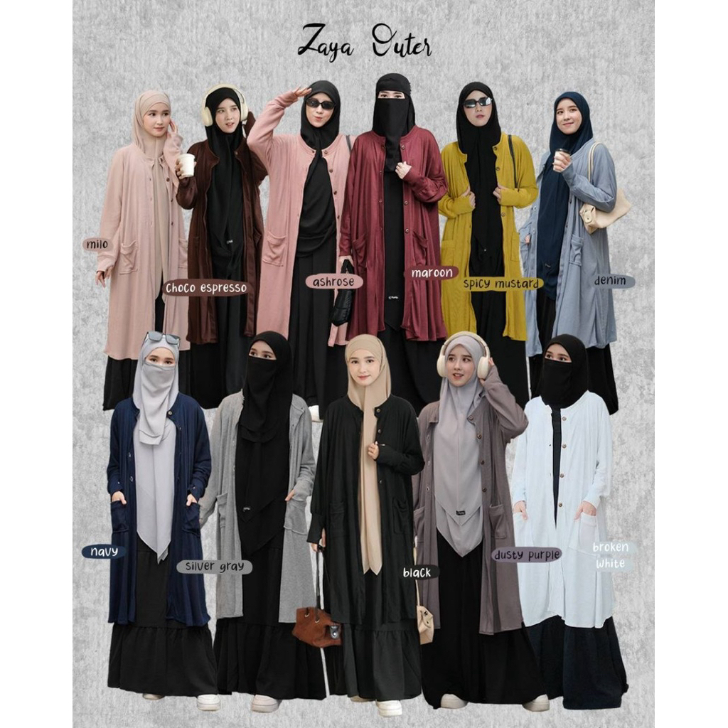 READY ZAYA OUTER KHUMAIRA SYARI/OUTER MUSLIMAH/JAKET MUSLIMAH/BLAZER MUSIMAH/BLAZER KHUMAIRA SYARI/B