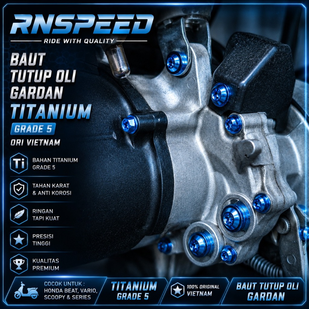 BAUT TUTUP OLI GARDAN HONDA BEAT VARIO SCOOPY TITANIUM GRADE 5 ORI VIETNAM