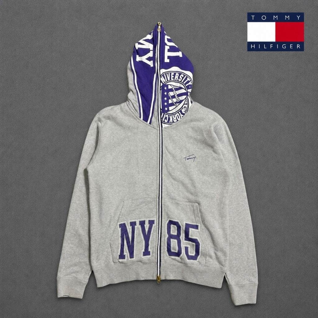 Hoodie TOMMY by Tommy Hilfiger Japan Full zipper Face Hoodie NY85 University Special Edition Prelove