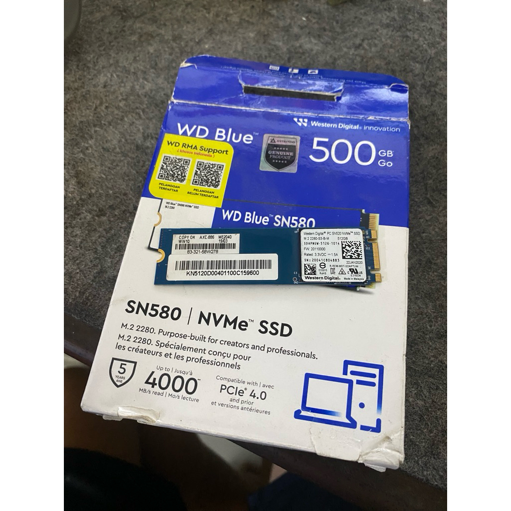 SSD NVME WD SN520 500gb second