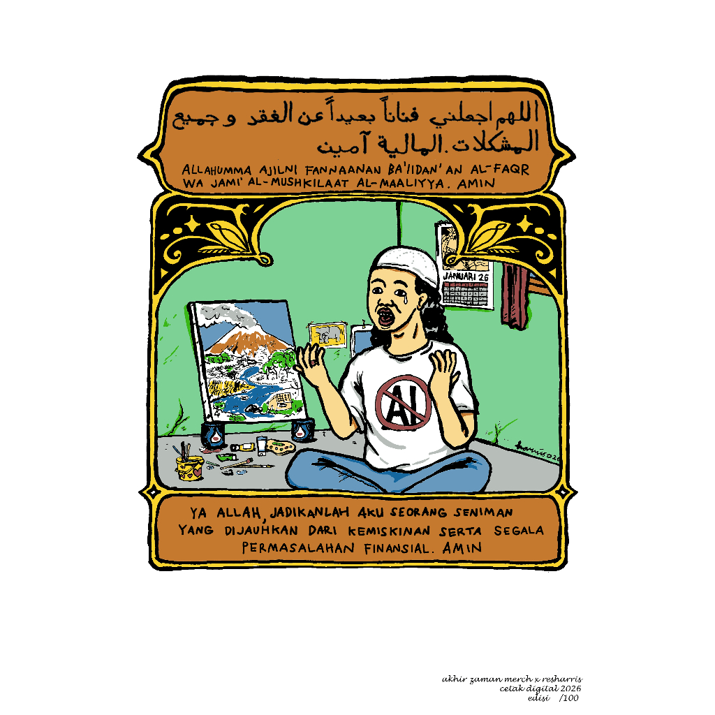 Art Print Doa Agar Tidak Menjadi Seniman Miskin - By Resharris x Matjan Ningratz
