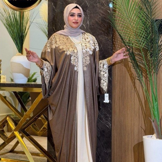 Abaya Inner outer Wanita Dewasa Mesir Free Pashmina original Premium Gamis Hitam Muslim Arab Umroh D