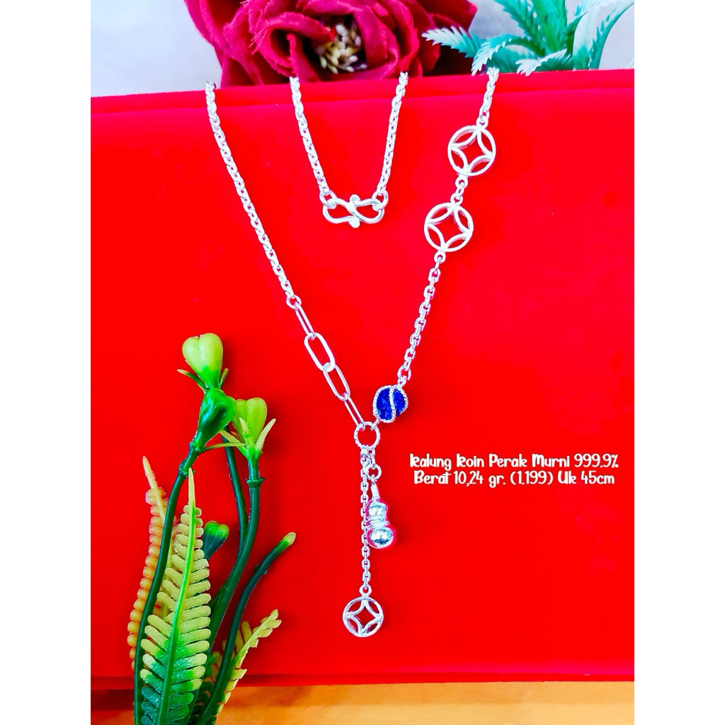 kalung koin perak murni 99,99%