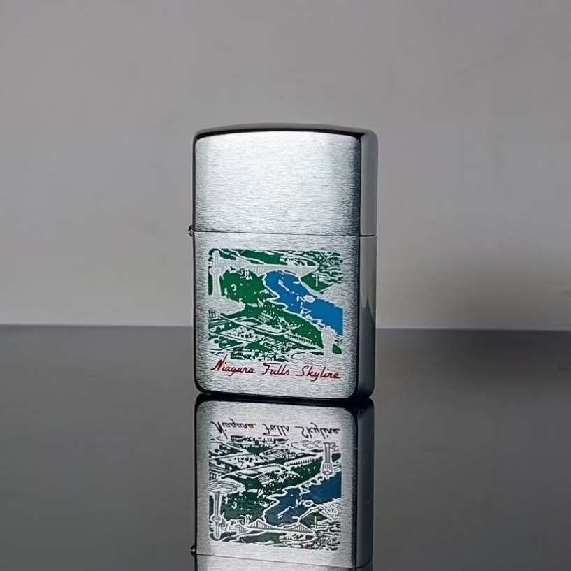 ZIPPO NIAGARA FALLS SKYLINE BY NIAGARA FALLS ONTARIO, CANADA FULL COLOR GRAPICT DESIGN TAHUN 1996