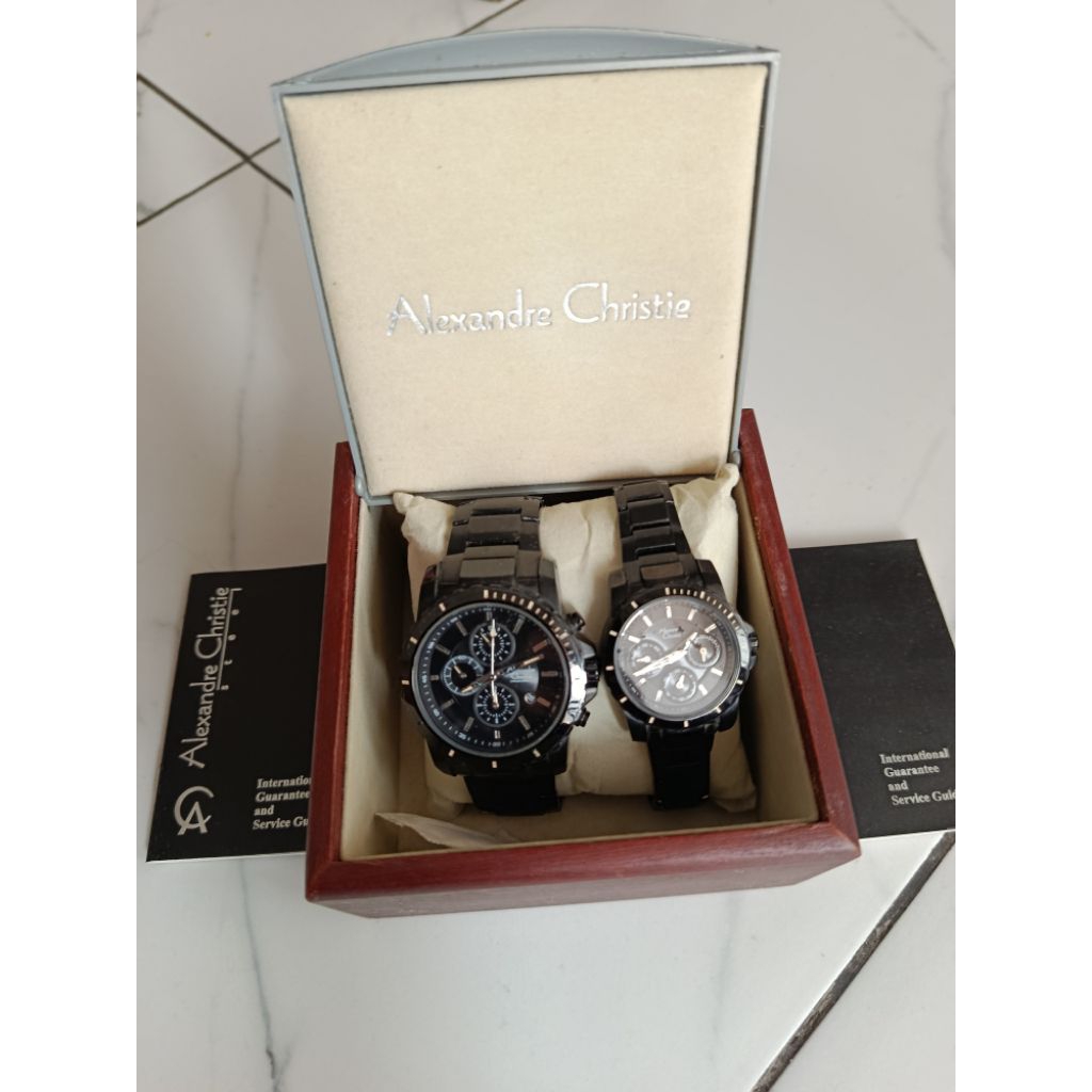 Jam tangan Alexandre Christie couple preloved model 6141 MC