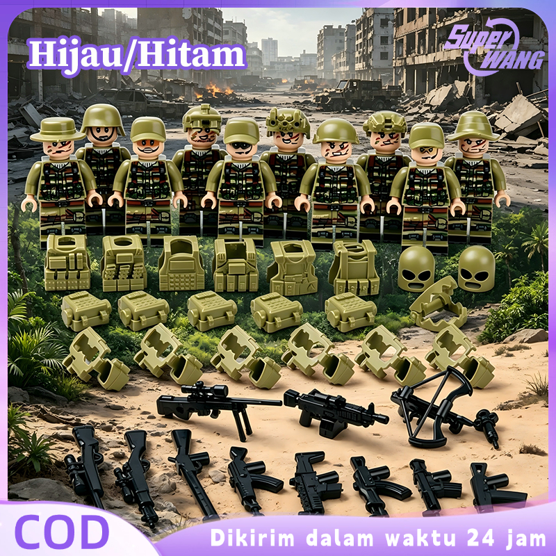 Isi 10pcs Lego Swat 1 Set Lengkap Lego Swat Murah Cocok Hadiah Anak Lego Orang Tentara Lego Army Swa