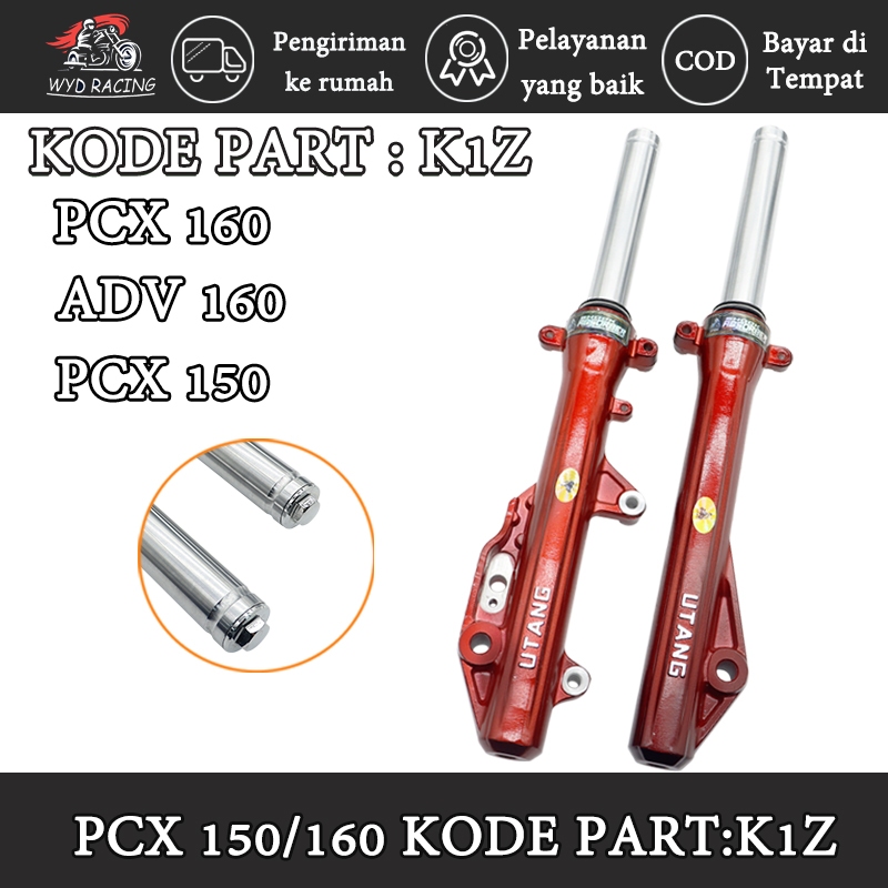 SHOCKBREAKER MODIFIKASI PCX 160, ADV 160, PCX 150 PERAK MERAH KODE K1Z KANAN KIRI TINGGAL PASANG