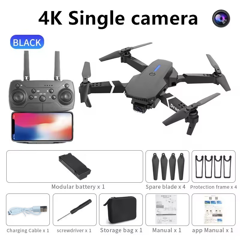 Drone RC Profesional dengan Kamera HD 4K Helikopter Lipat Remote Control