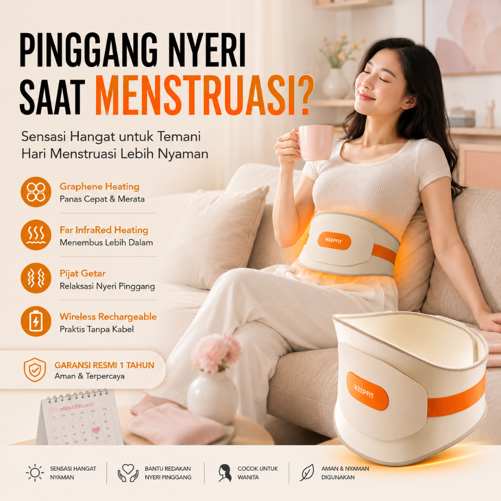iKEEPFIT Waist Therapy W14 Nyeri Pinggang Saat Menstruasi Alat Terapi Pemanas Graphene Far InfraRed 