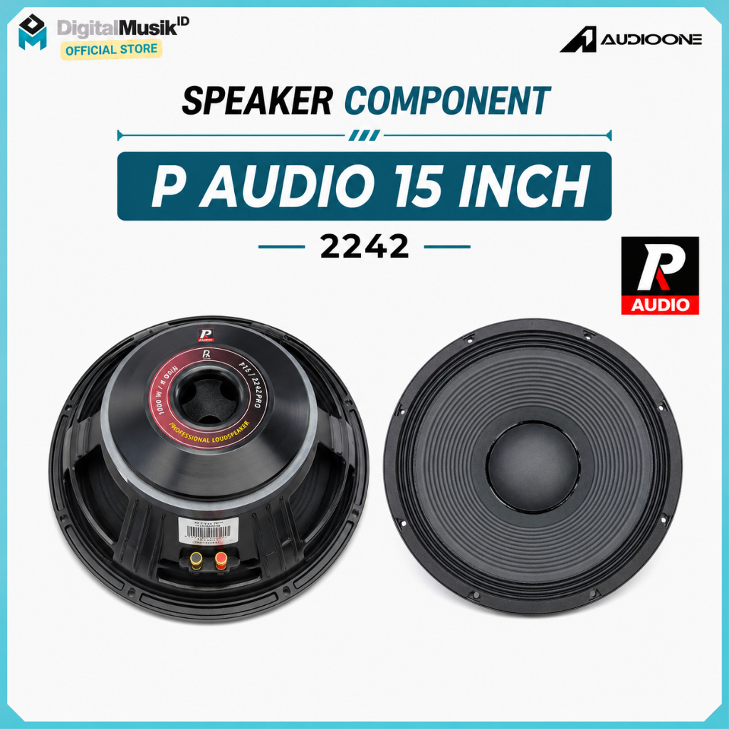 P AUDIO Speaker Component 15 Inch Paudio 2242 Super Bass 1000 Watt Sound System Original I DM