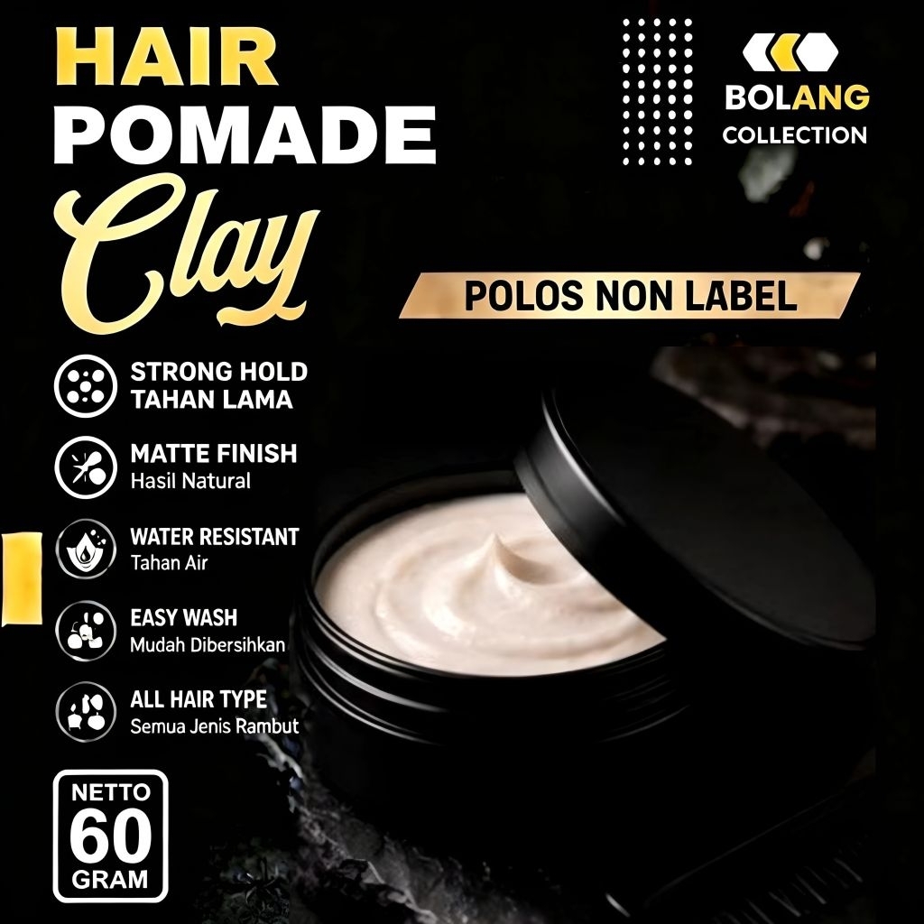 Hair Pomade Clay 60 gr | Pomade Clay | Pomade Clay Polos Non Lebel