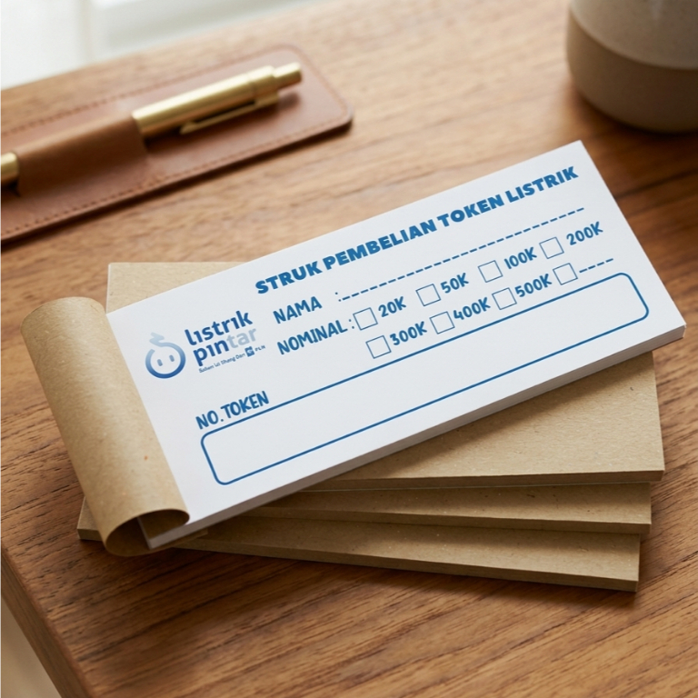 100 lembar struk pembelian token listrik pulsa bahan hvs 75gsm mudah di sobek