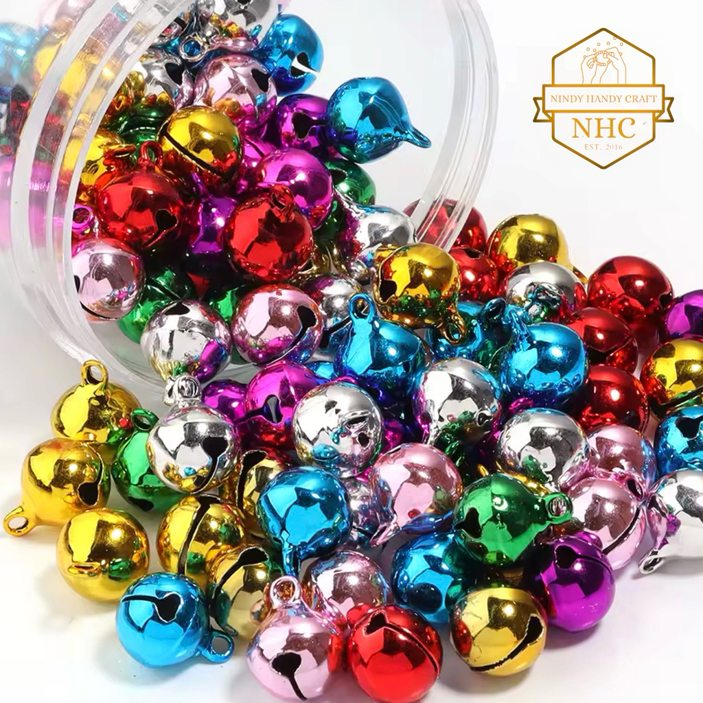50-100 PCS Lonceng 8,10,12,14mm Mix Warna Warni - Klintingan Kerincing Bell Lonceng Kucing