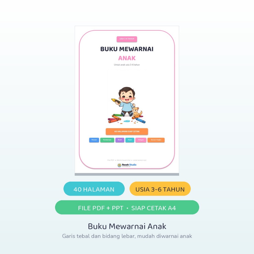 BUKU MEWARNAI ANAK 40 HALAMAN
