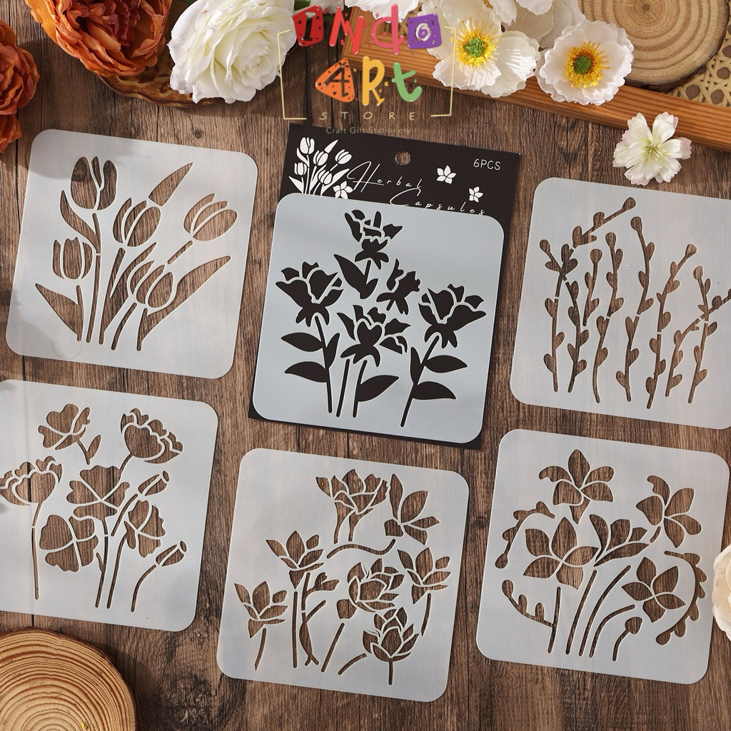 (IAS) Cetakan PET Plastik Stencil Bata Pagar Set Stensil Yard Fence Brick Wooden Kayu Air Pattern Ba