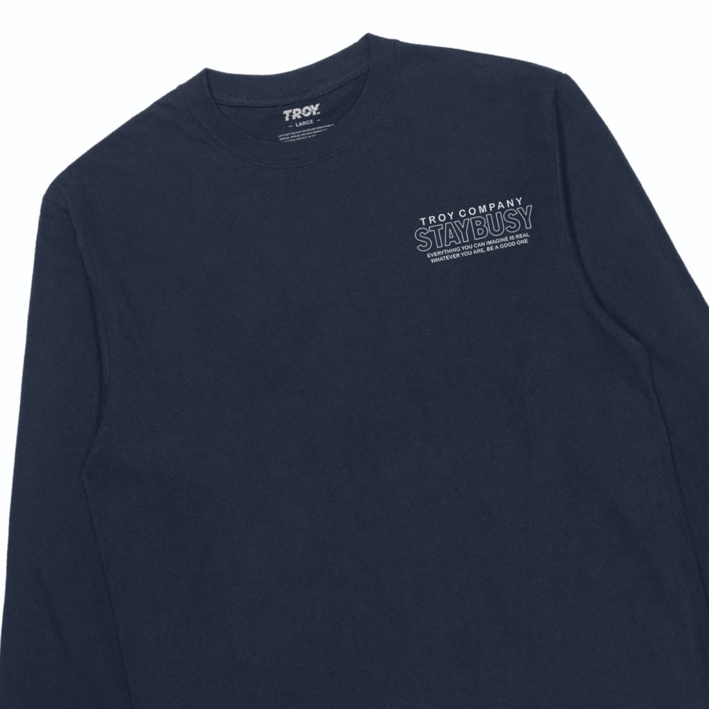 Troy Company Longsleeve T-Shirt Navy Good One - Kaos Pria Lengan Panjang Biru Navy LSD 3187