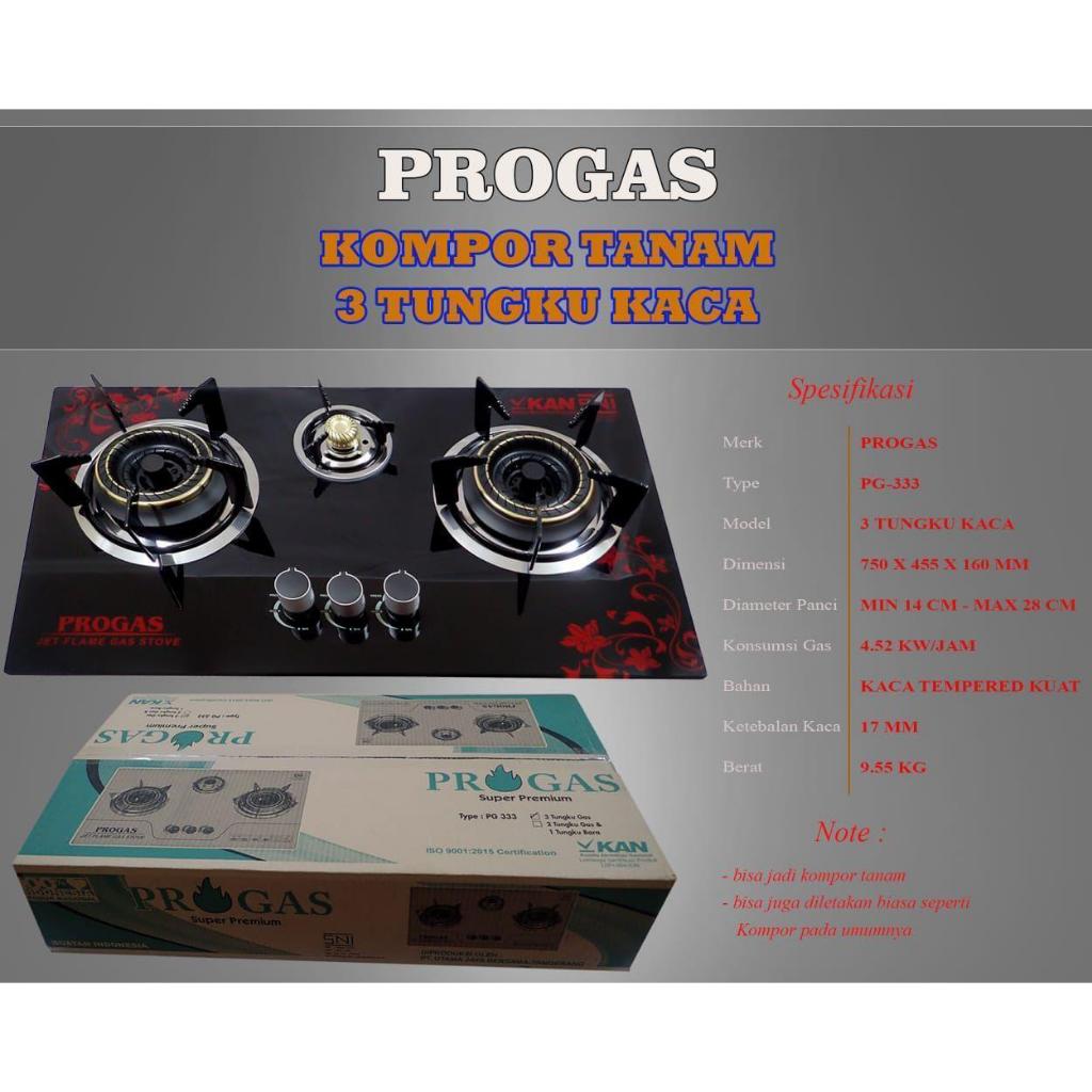 Kompor Gas Tanam Progas 3Tungku PG-333