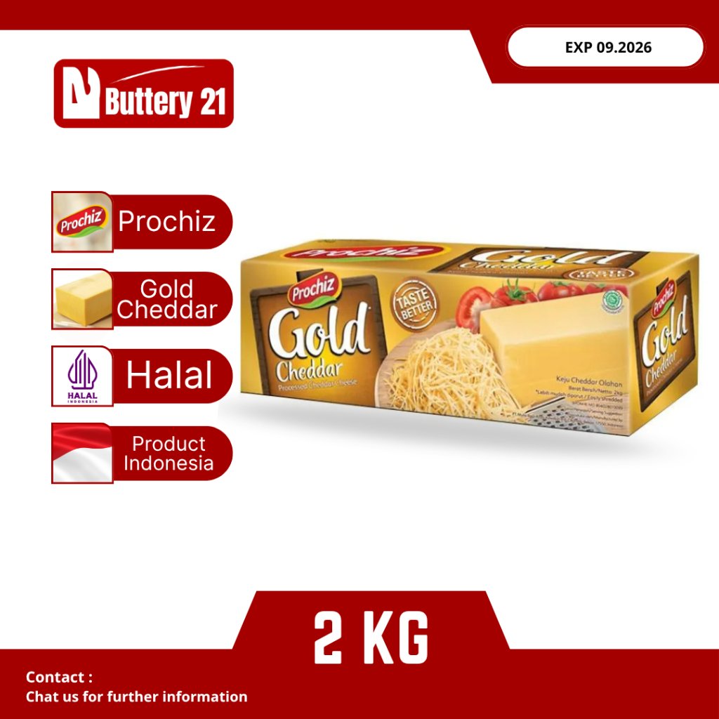 PROCHIZ GOLD CHEDDAR 2 KG/PROCHIZ CHEDDAR CHEESE/CHEDDAR GOLD