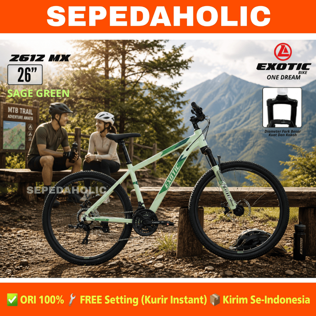 [SALE] Sepeda Gunung MTB EXOTIC ET 2612 MX AM Ukuran 26 27.5 Inch Alloy Rem Cakram