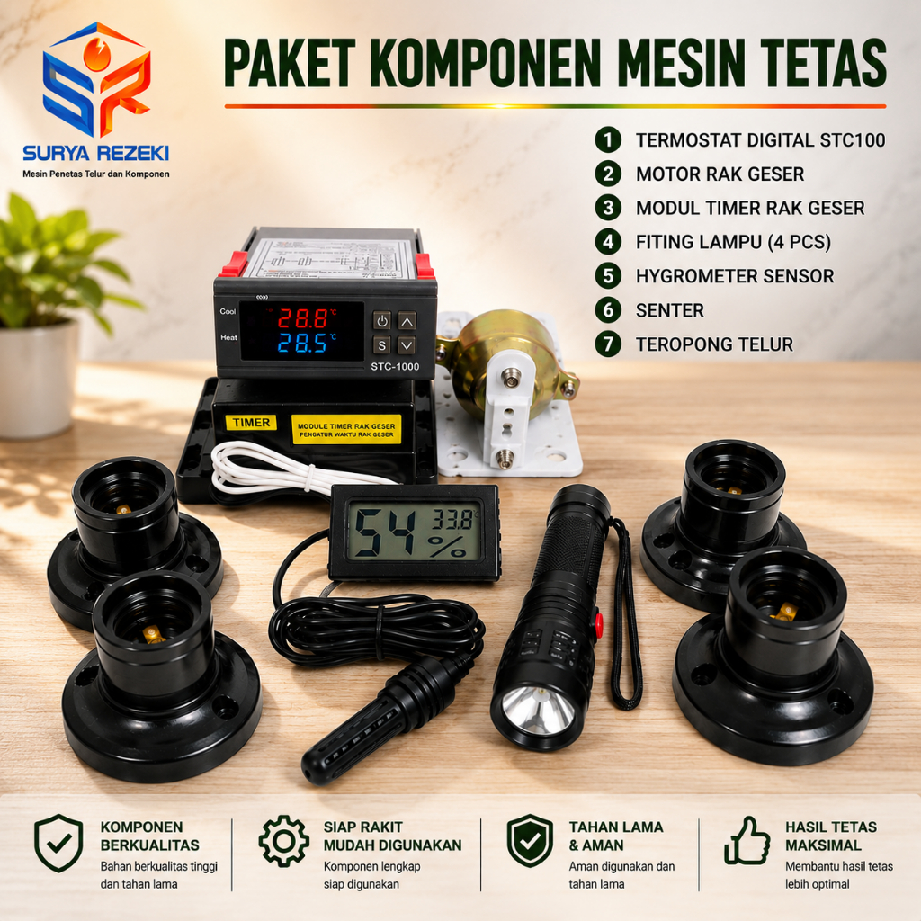 Komponen Mesin Tetas Telur Paket Penetas Telur Otomatis