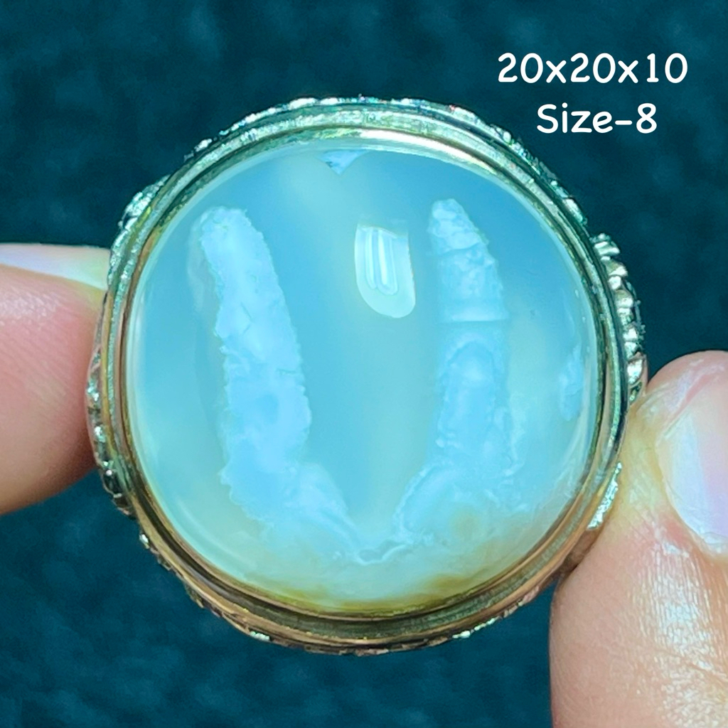 Cincin Batu Akik Natural Baturaja Sodo Lanang 3D (Asli Alam)